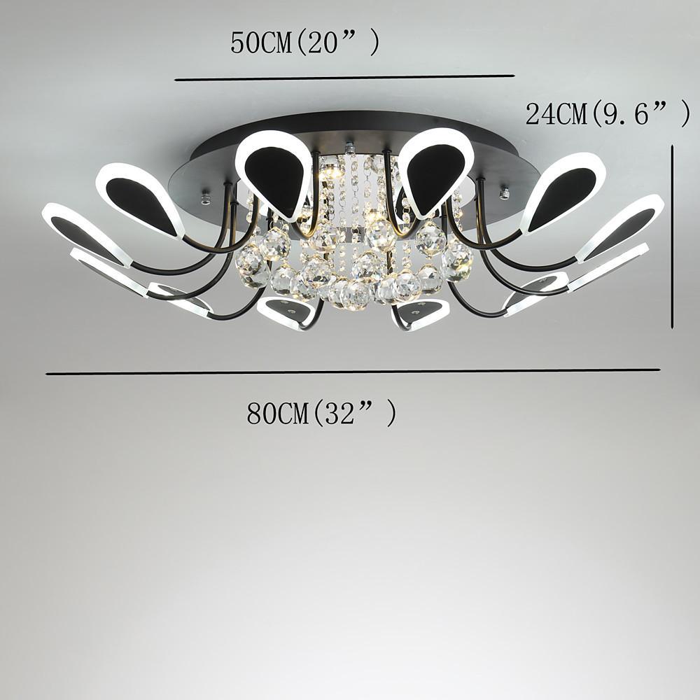 Creative Flower Shaped Dimmable LED Crystal Modern Ceiling Lights