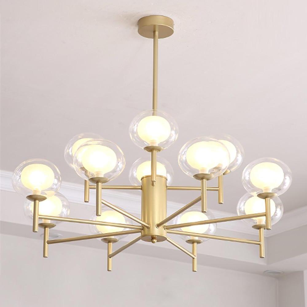 Nordic Style Sputnik Chandelier Metal Glass Chandelier 12 Bulbs