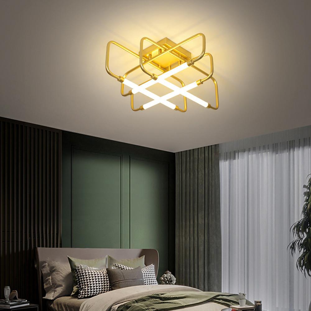 Geometric Lantern Dimmable LED Modern Ceiling Lights Flush Mount Lighting