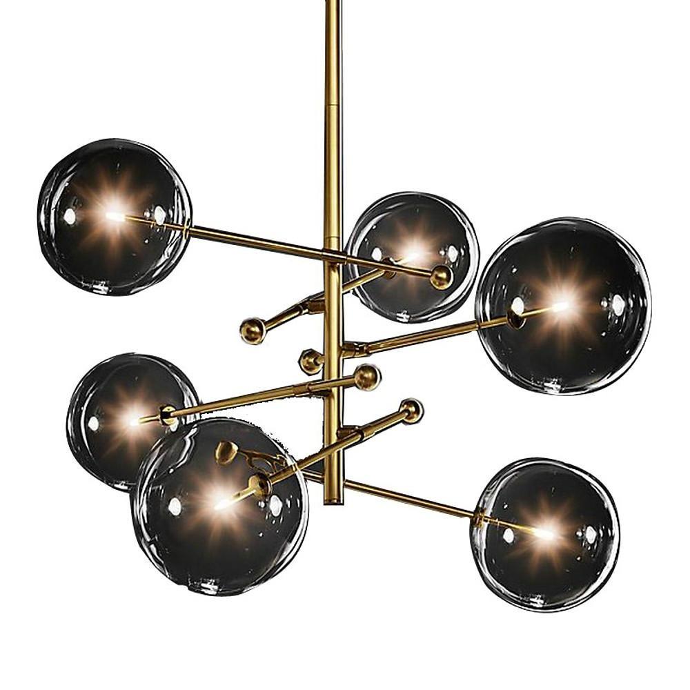 Geometrical Globe Chandelier Lamp Metal Glass Kitchen Dining Room Ceiling Light