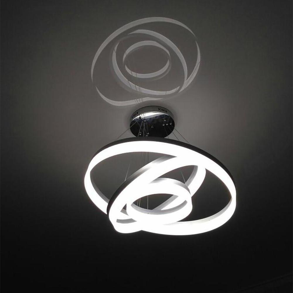 Adjustable Gradated 3 Rings Dimmable LED Modern Chandeliers Pendant Lighting