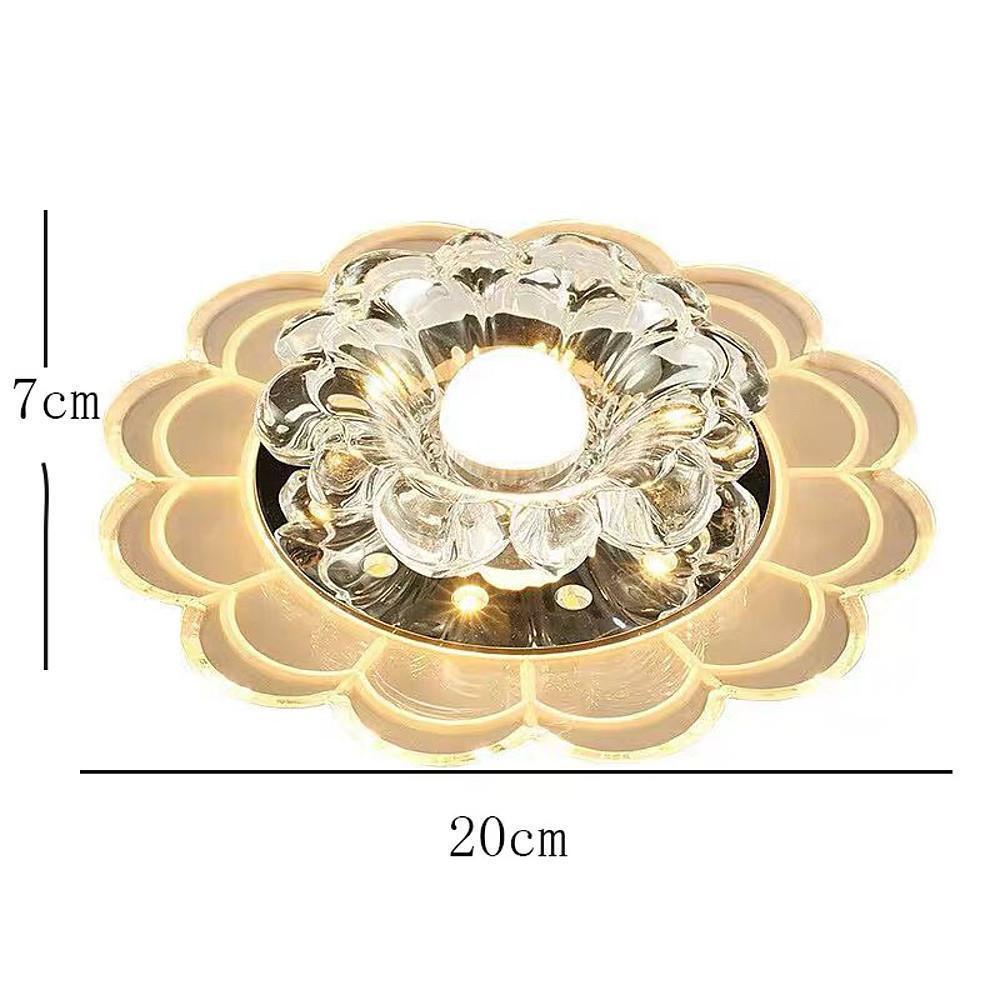 Flower Effect Entryway Lighting Crystal Metal LED Flush Mount Ceiling Light for Baby Kids