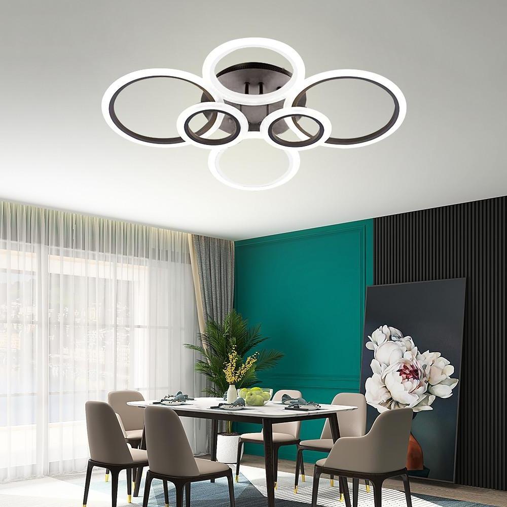 Circles Aluminum Acrylic Cluster Style Design Flush Mount Lighting LED Living Room Bedroom Ceiling Lights