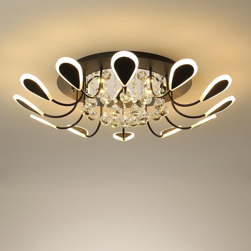 Creative Flower Shaped Dimmable LED Crystal Modern Ceiling Lights