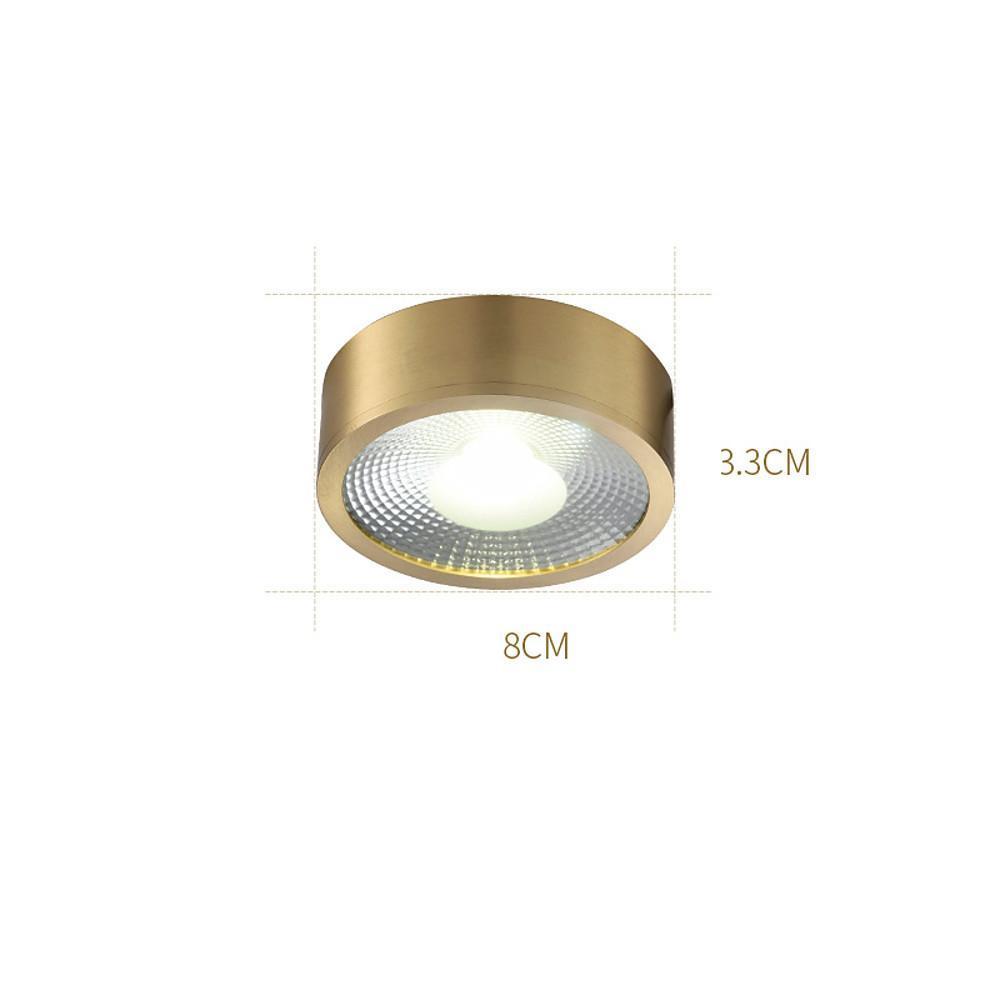 Round LED Copper Modern Ceiling Lights Flush Mount Lighting Ceiling Lamp