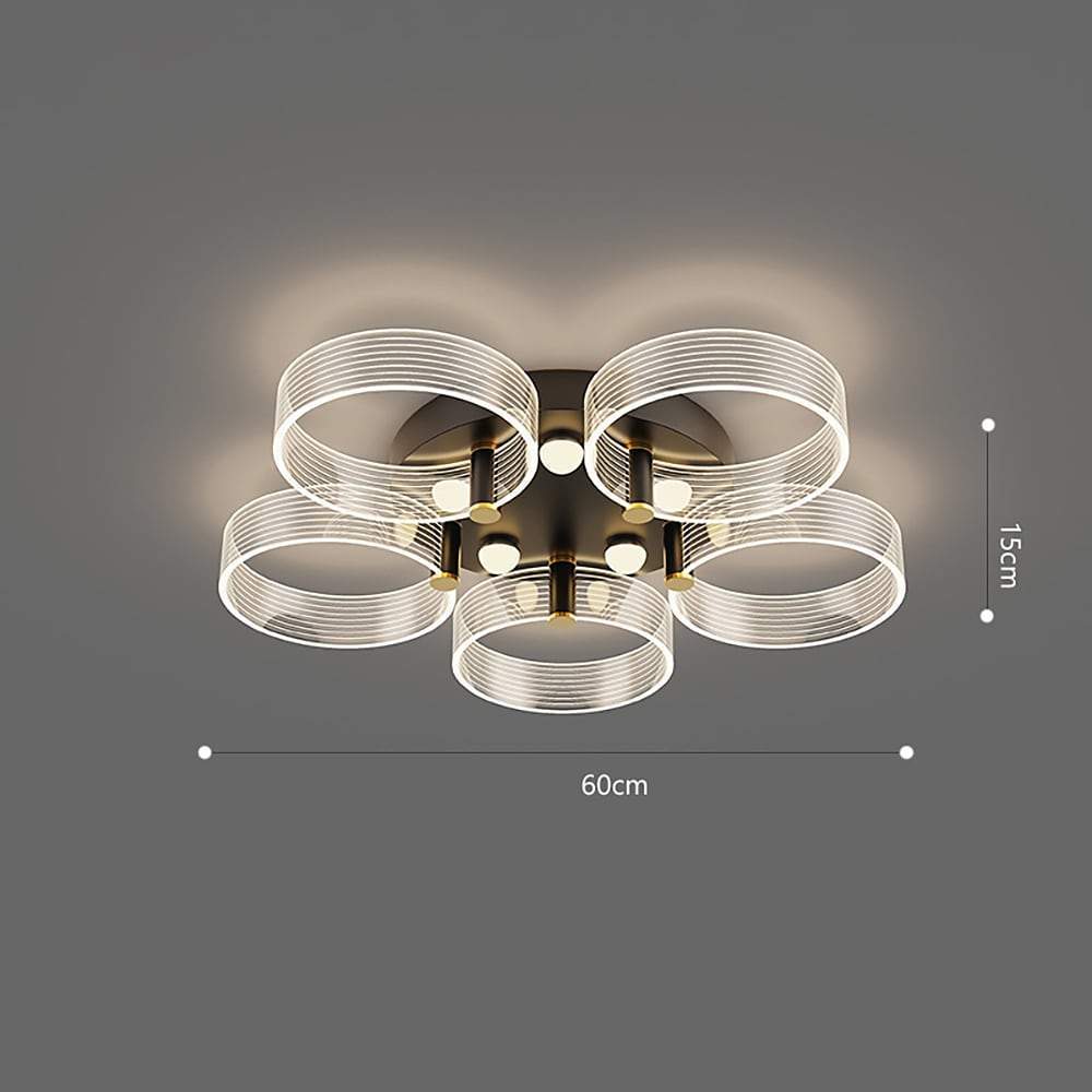 Circles Modernist LED Flush Mount Ceiling Light for Living Room