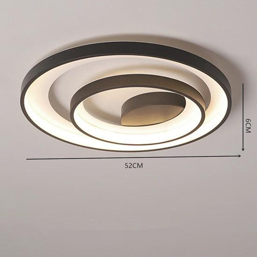 2-Light 2-Ring Semi-Flush Mount Ceiling Light LED Elegant Silica Gel Bedroom Light