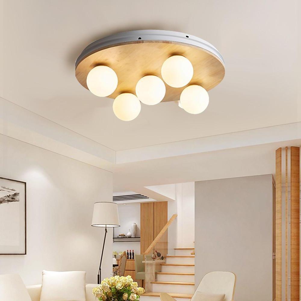 Nordic 5-Light Round Plane Bubble Ceiling Light