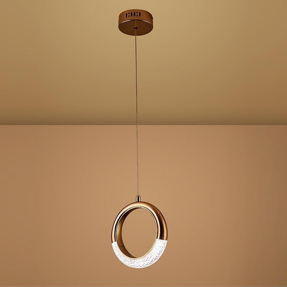 Ring Shaped LED Electroplated Metal Modern Pendant Light Hanging Lamp Chandeliers