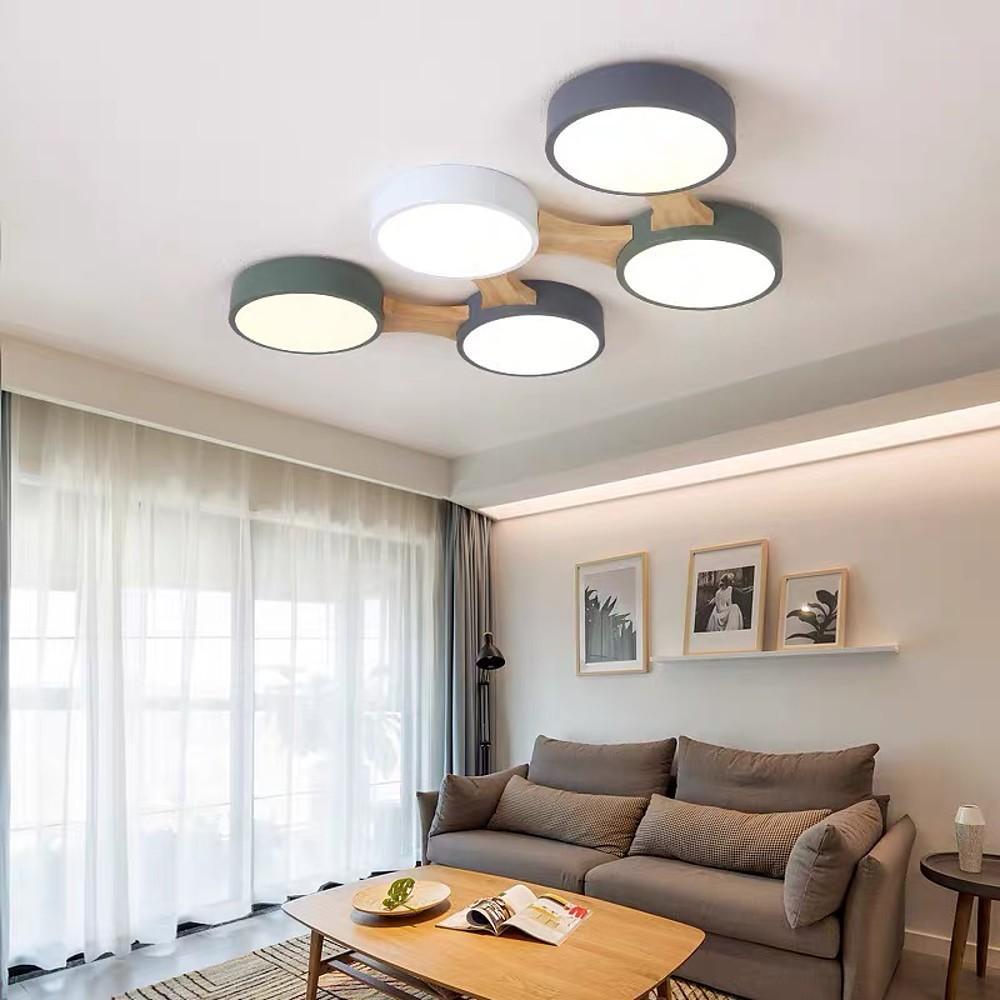 Circular 5 Lights LED Industrial Ceiling Lights Flush Mount Lighting