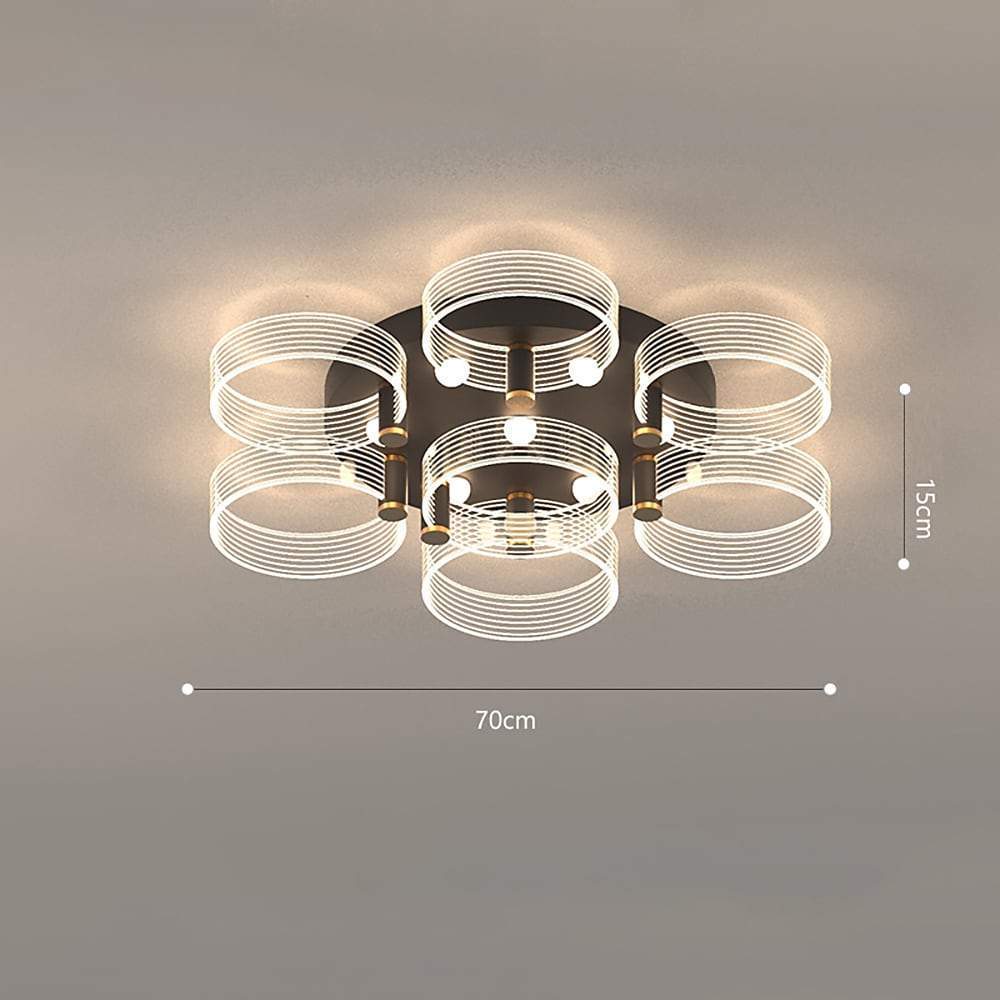 Circles Modernist LED Flush Mount Ceiling Light for Living Room