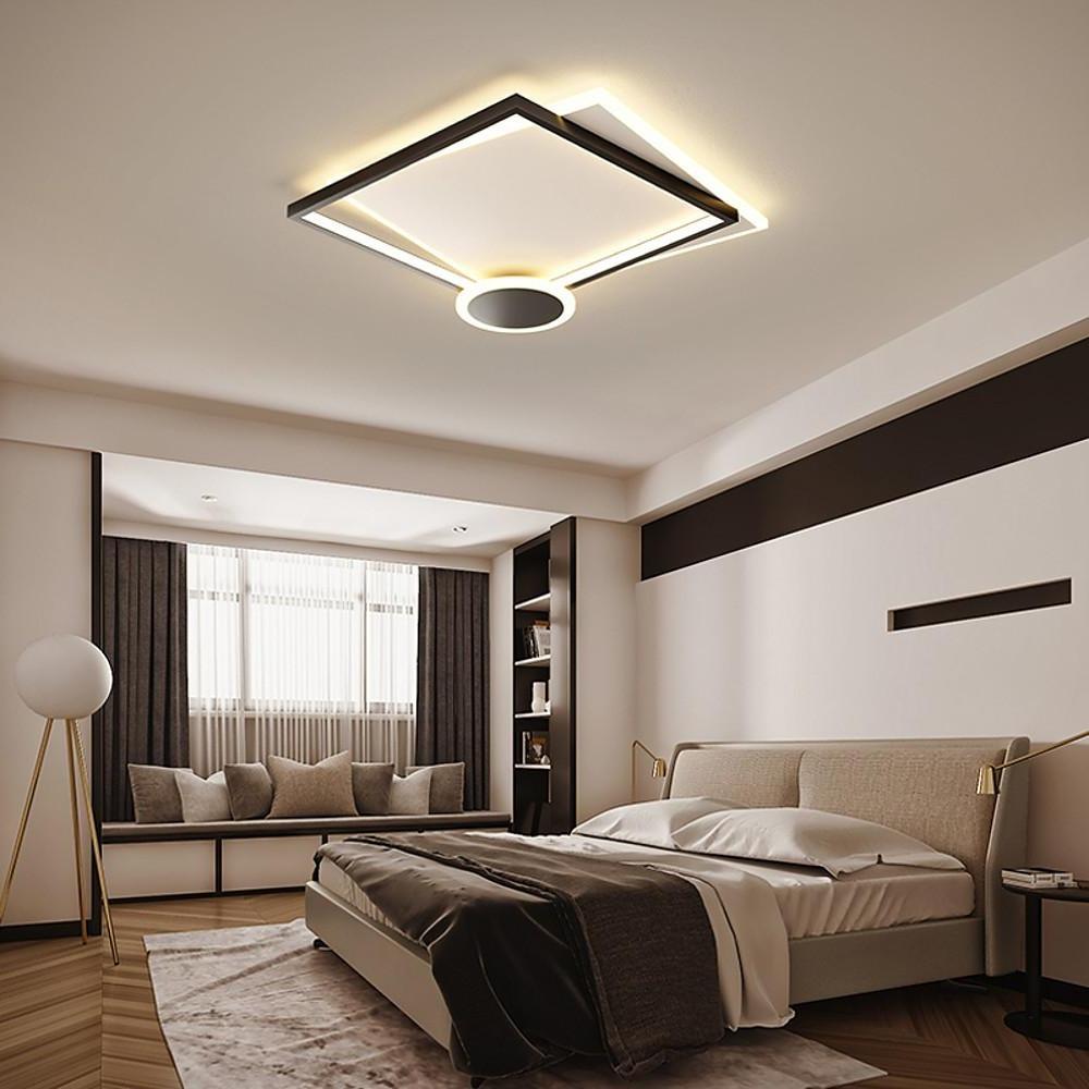 Squares Circle Metal Offset Flush Mount Light LED Bedroom Ceiling Lights