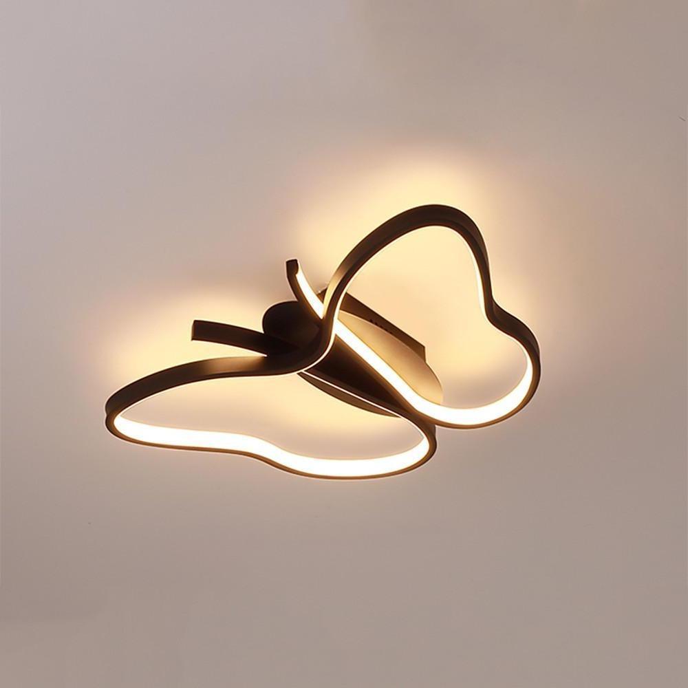 Novelty Butterfly Bedroom Flush Mount Ceiling Light Metal LED Baby Kids Light