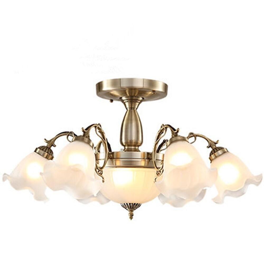 8-light Electroplated Glass Flower Shaped LED Traditional Chandeliers