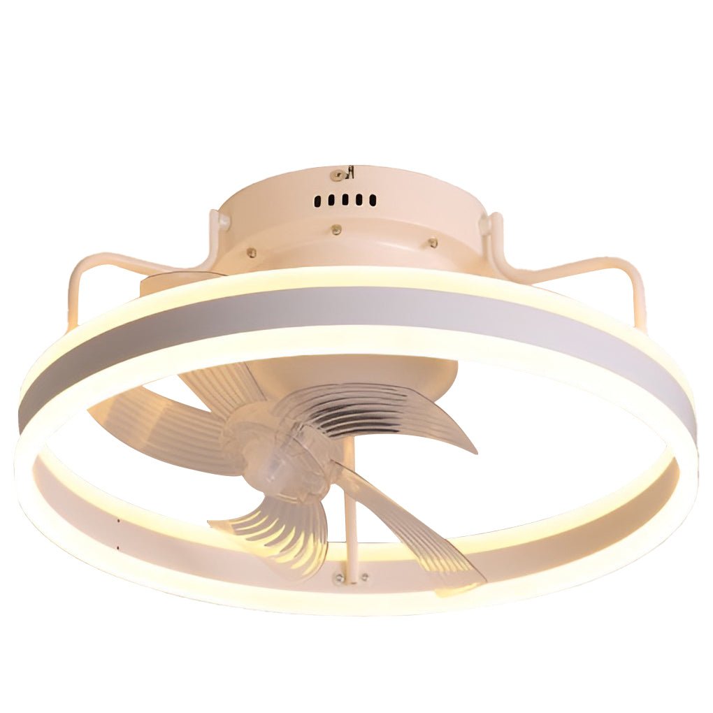 Round 360° Rotating Dimmable LED Silent Ceiling Fan Light with Remote Control