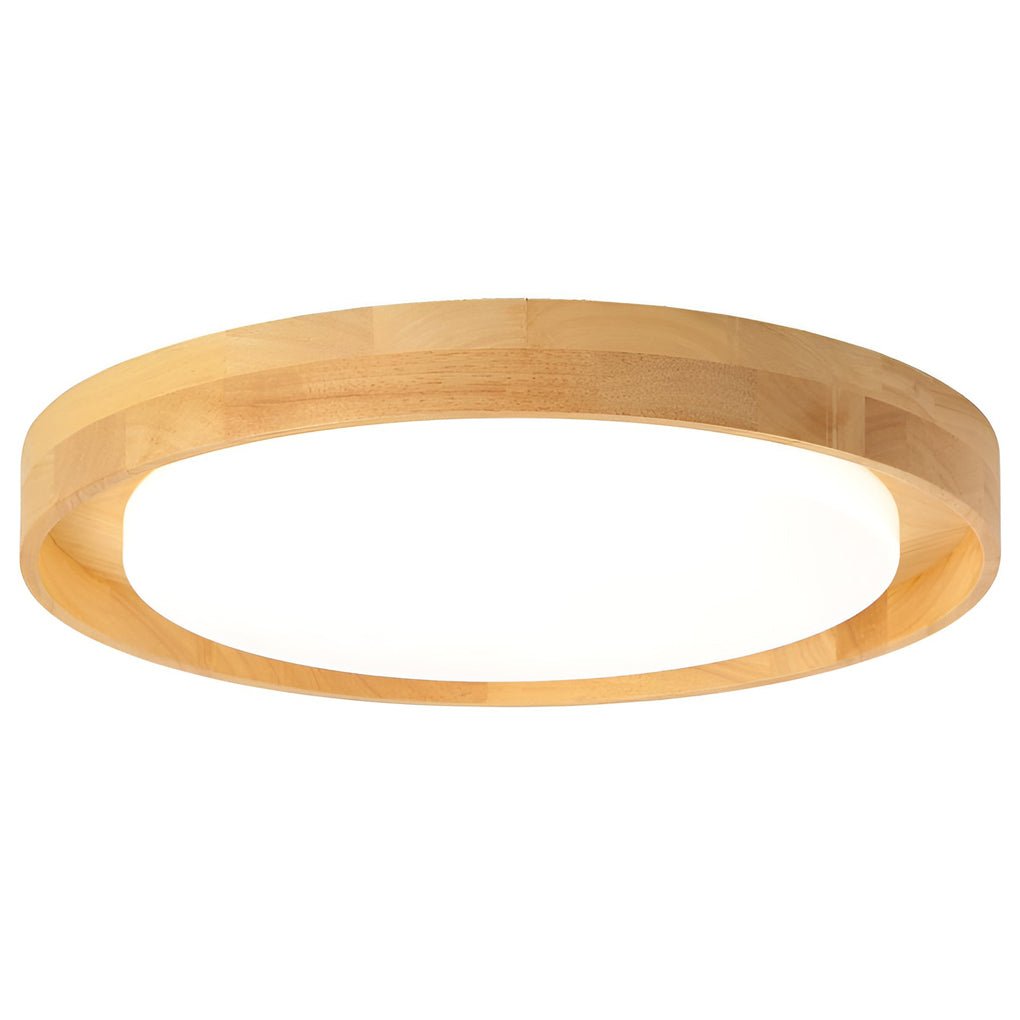 Round Dimmable LED Wooden Nordic Ceiling Lights Fixture Flush Mount Ceiling Lamp