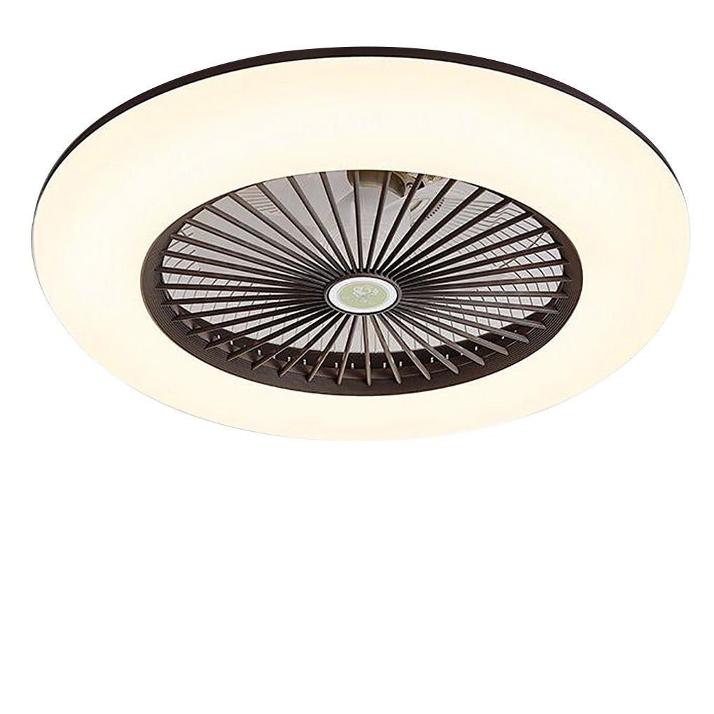 Round Flush Mount Remote Controlled Bladeless Ceiling Fans with LED Lights