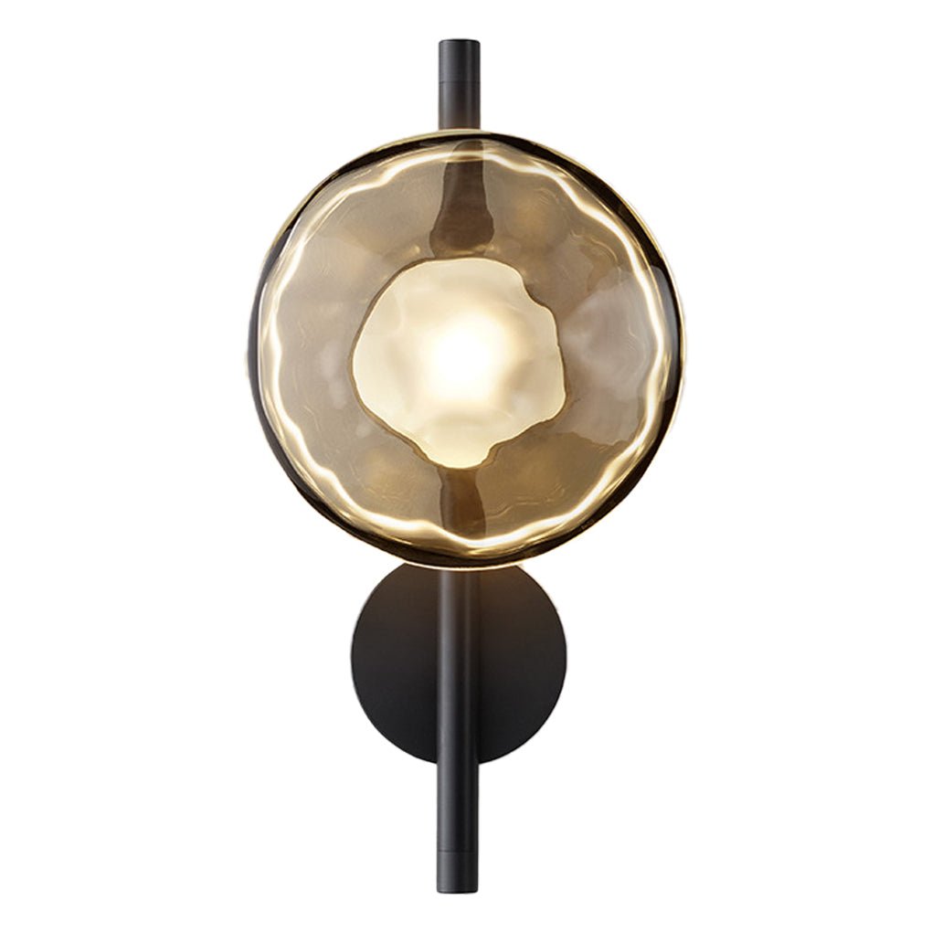 Round Glass Shell Design Wall Sconce Modern Bedside & Study Wall Lamp