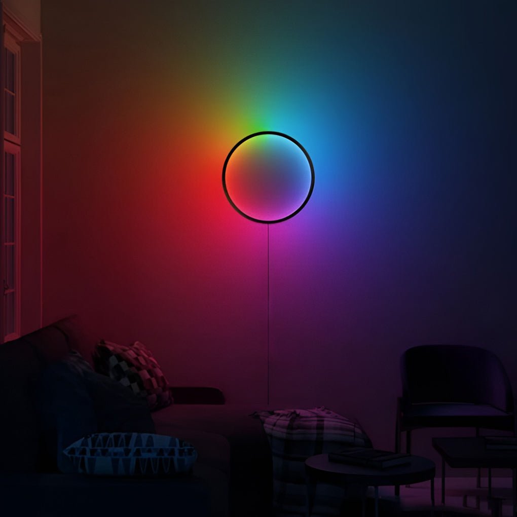 Round LED RGB Modern Wall Sconces with Touch Remote Control Wireless APP