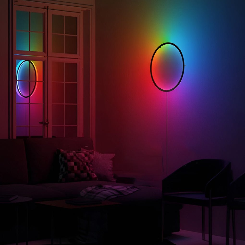 Round LED RGB Modern Wall Sconces with Touch Remote Control Wireless APP