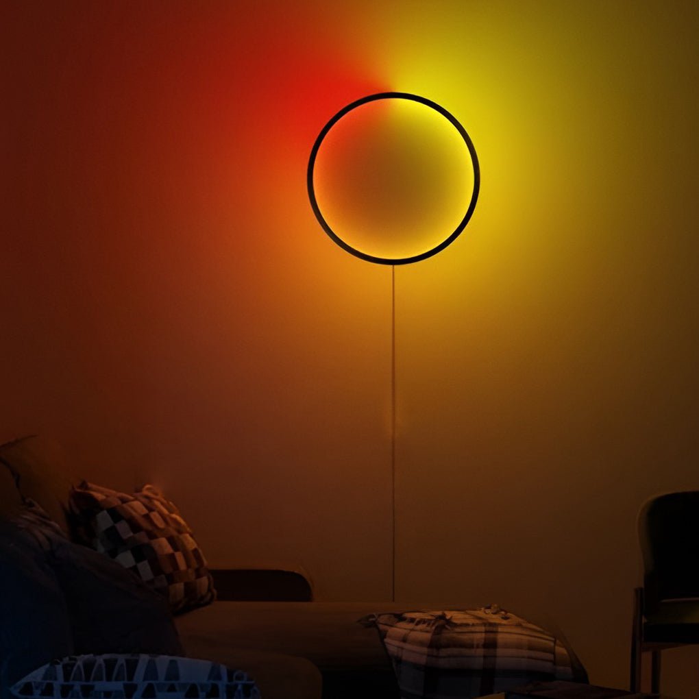 Round LED RGB Modern Wall Sconces with Touch Remote Control Wireless APP