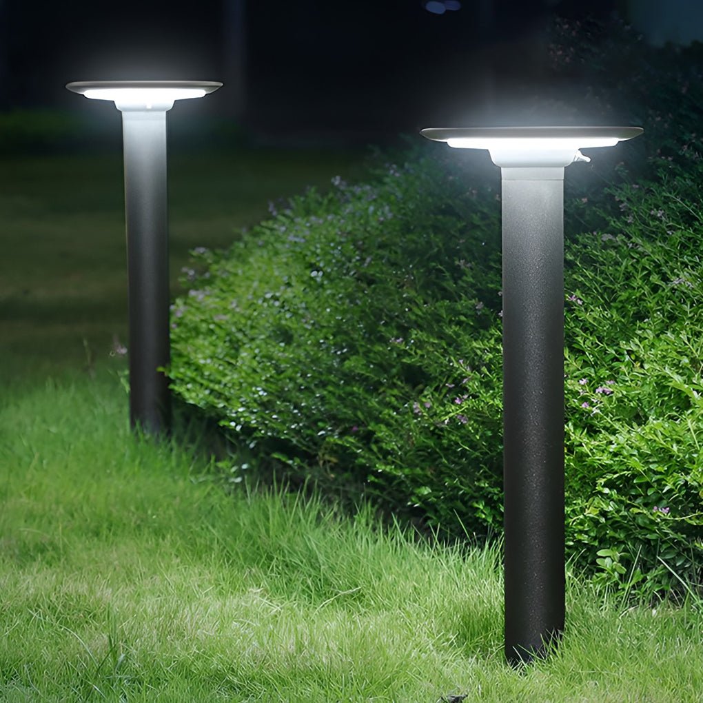 Round UFO Shaped LED Waterproof Solar Path Lights Outdoor Post Lights