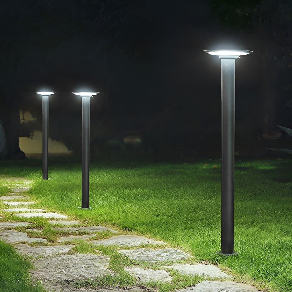 Round UFO Shaped LED Waterproof Solar Path Lights Outdoor Post Lights