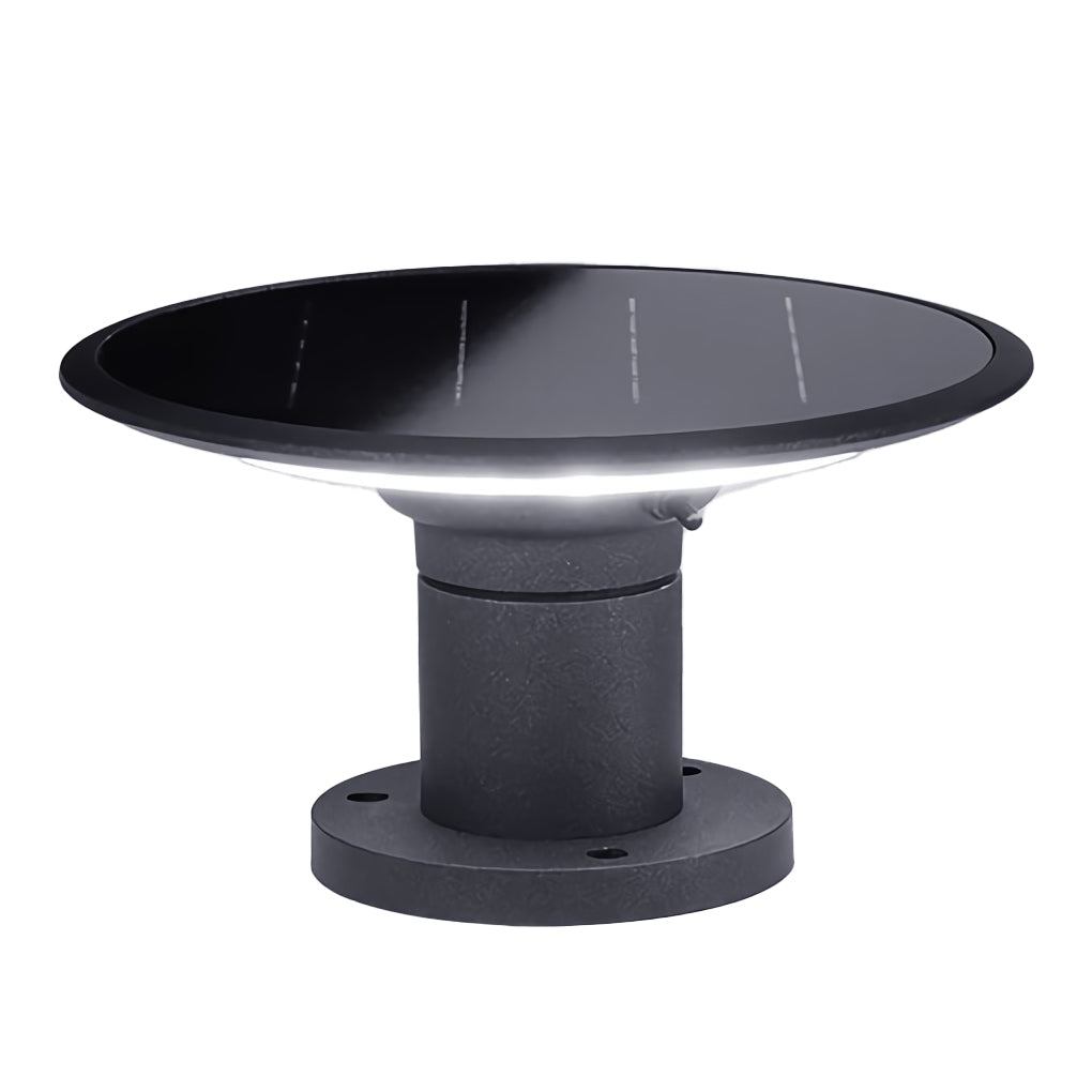 Round UFO Shaped Two Color Temperature LED Solar Waterproof Outdoor Fence Post Lights