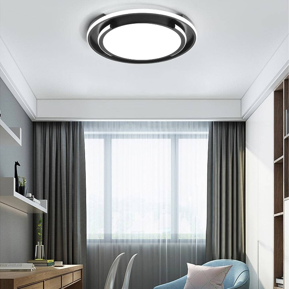 Circular Design Dimmable LED Black Nordic Ceiling Lights Flush Mount Lighting