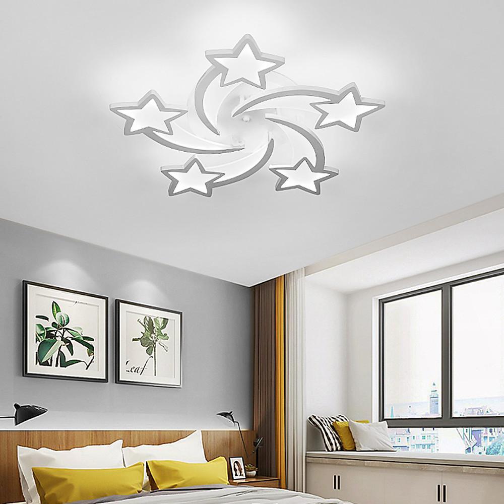 Celestial Shooting Stars Flush Mount Ceiling Light- LED, Dimmable, White, 5 to 15 Star Lights