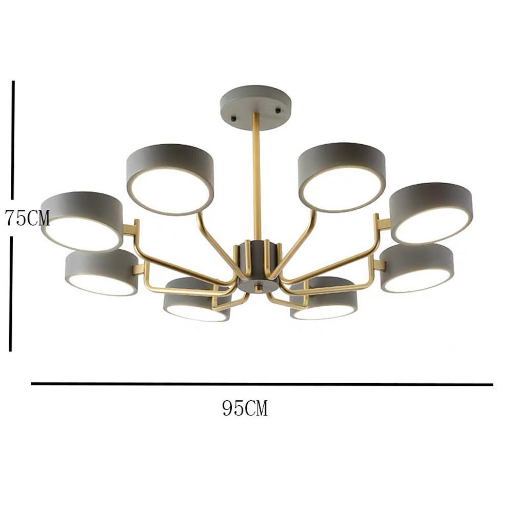 8-Light Tasking Chandelier - Fixed 24'' Height, 3000K-5400K