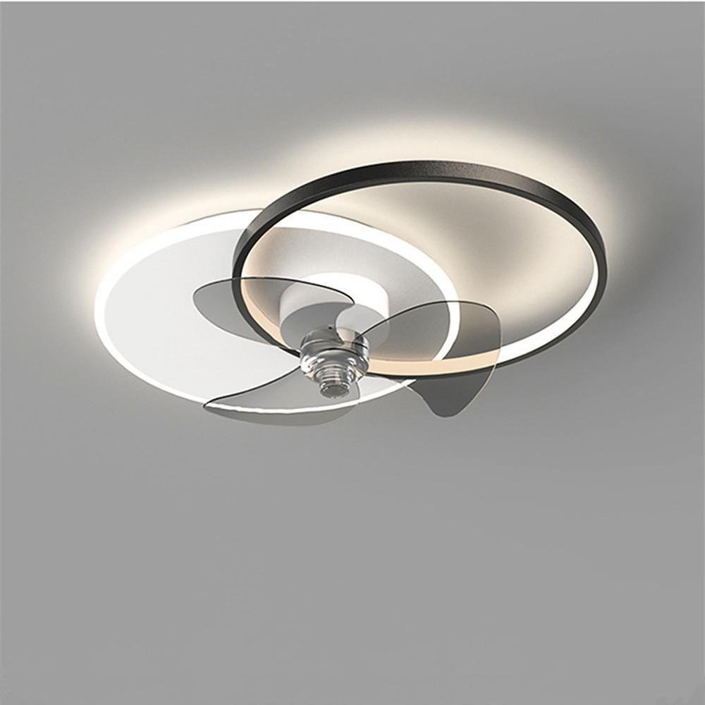 24'' LED Circle Flush Mount Ceiling Fan Bedroom Ceiling Fan Lights Dimmable with Remote Control