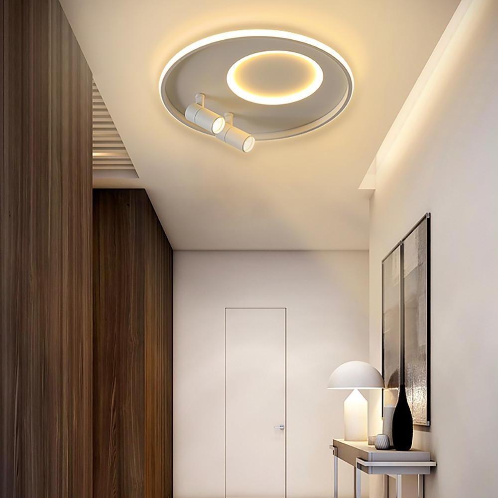 Circle Modern LED Flush Mount Ceiling Lights Dual Spotlights