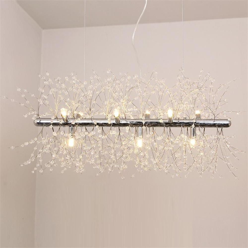 Luxury Modern LED Pendant Light with Electroplated Metal & Crystal Design E26/E27 Compatible