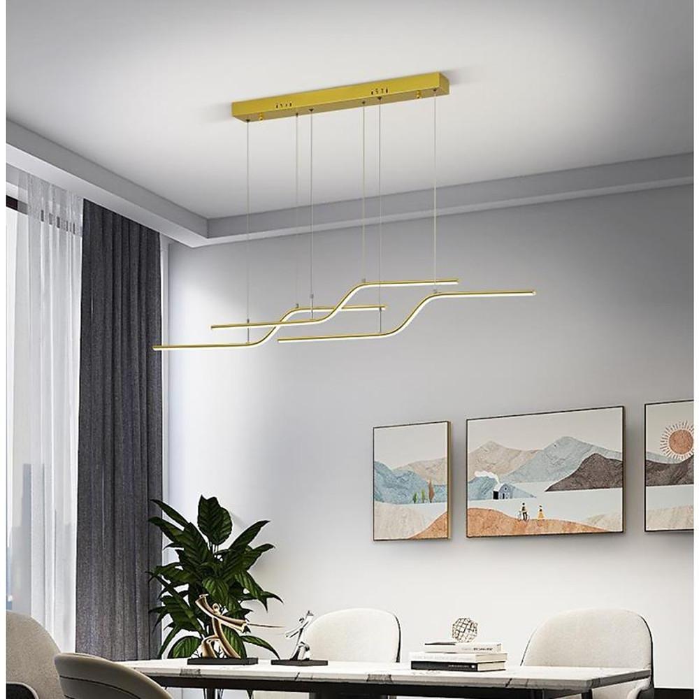 Linear Curved Minimalist Modern Chandeliers Dining Room Lighting Ceiling Light