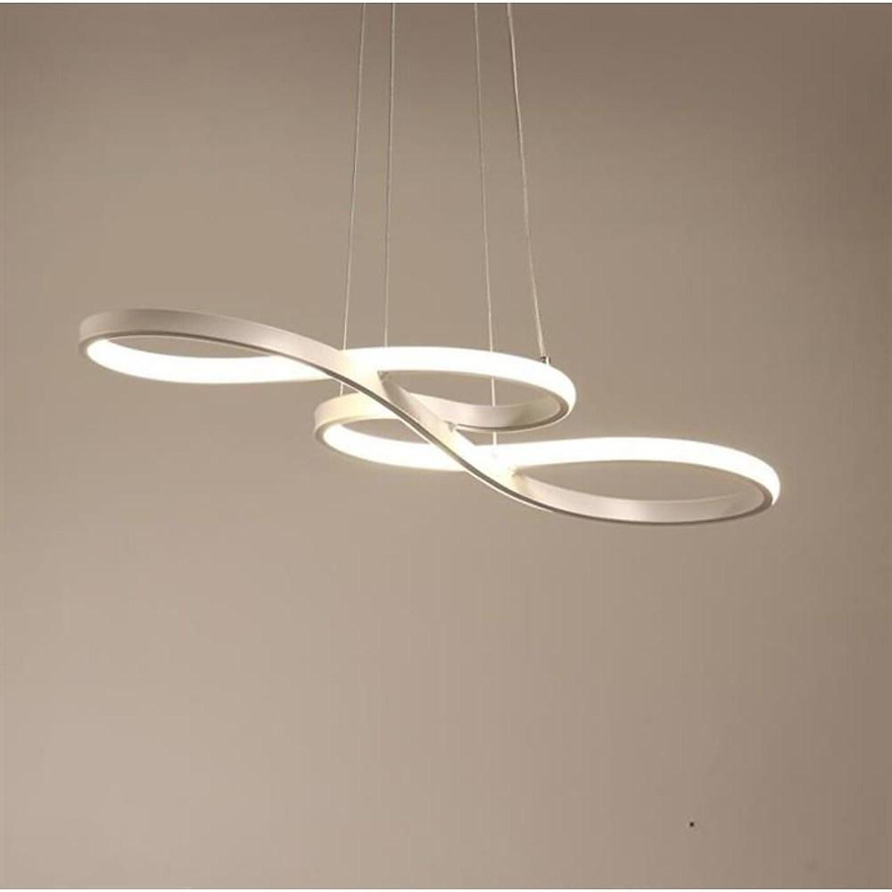 Metal Silica Pendant Hanging Light for Dining Room LED Abstract Curved Strip Chandelier