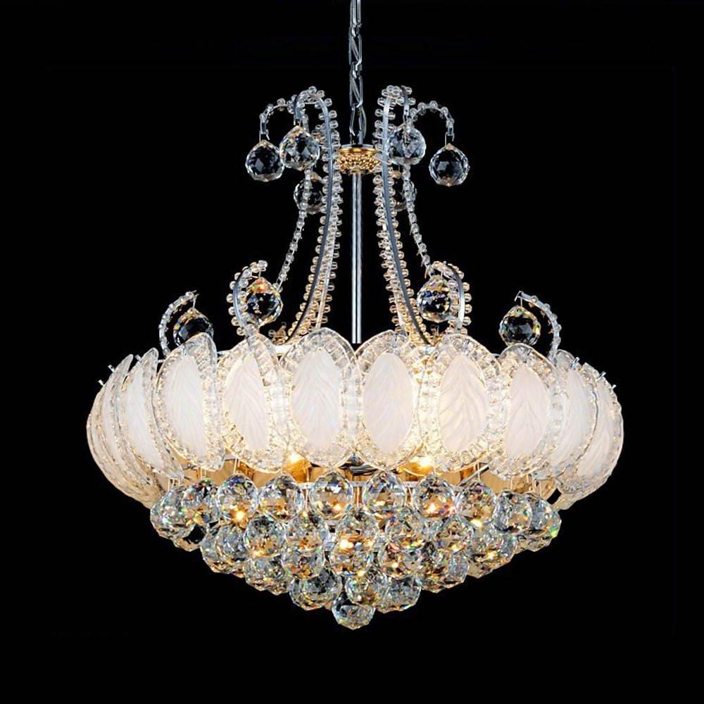 8-light Modern Gold/Silver Vintage Crystal Chandeliers For Living Room