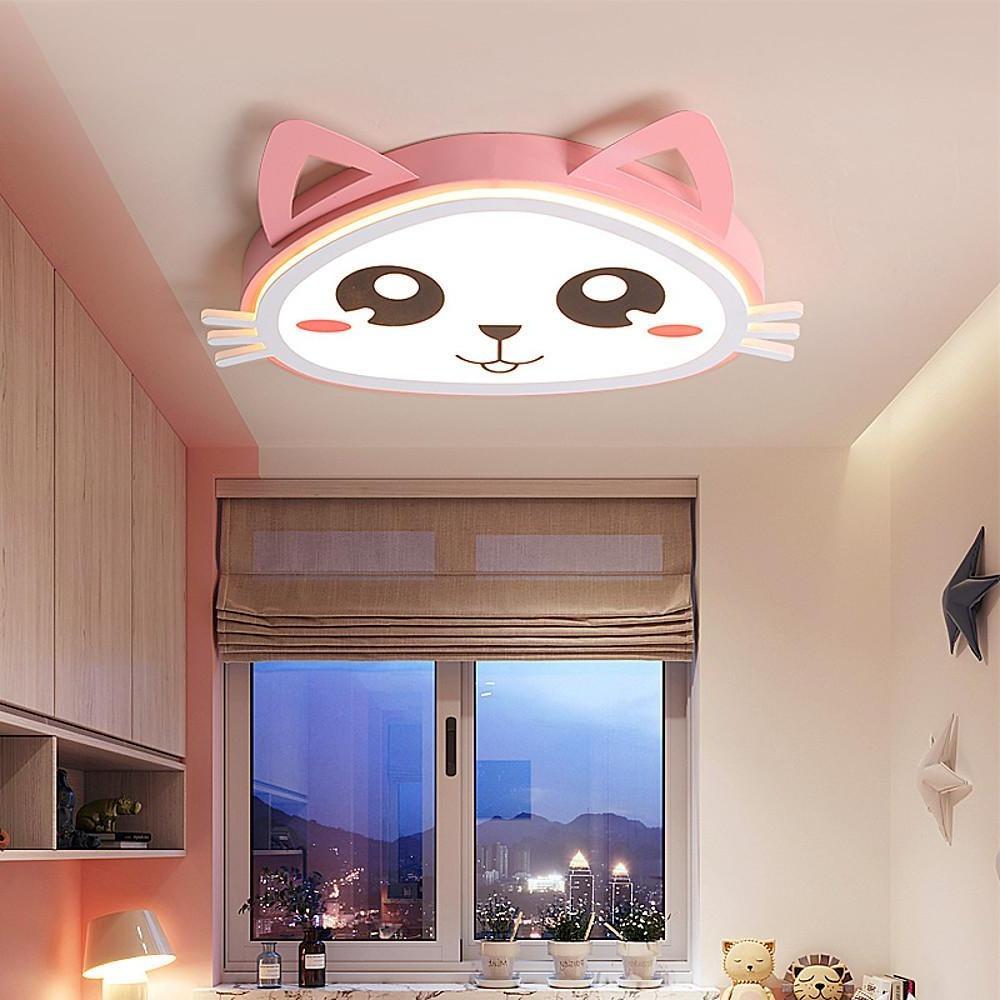 Cartoon Animal Shaped Dimmable LED Pink Modern Ceiling Lights