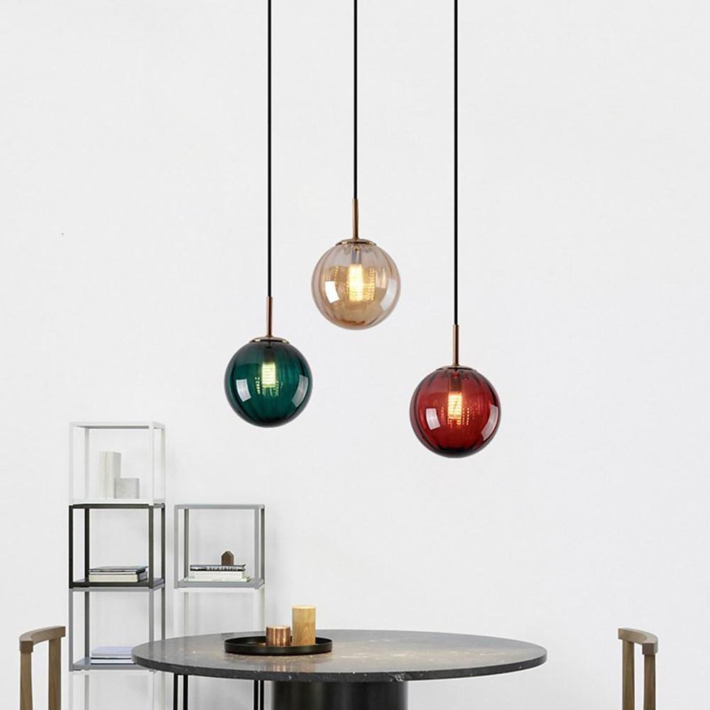 Ball-shaped Electroplated Metal Glass LED Modern Pendant Lighting