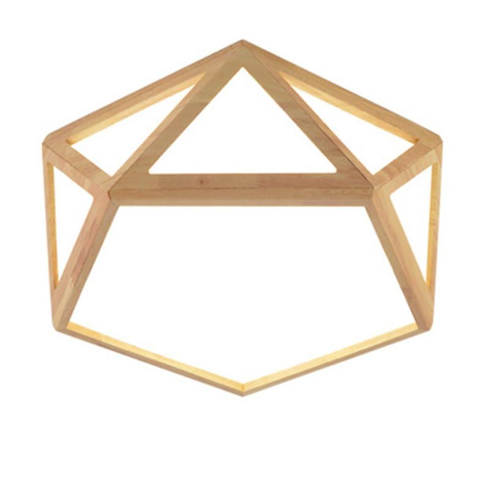 Geometric Shape Rustic Flush Mount Ceiling Light Bamboo Acrylic LED Light