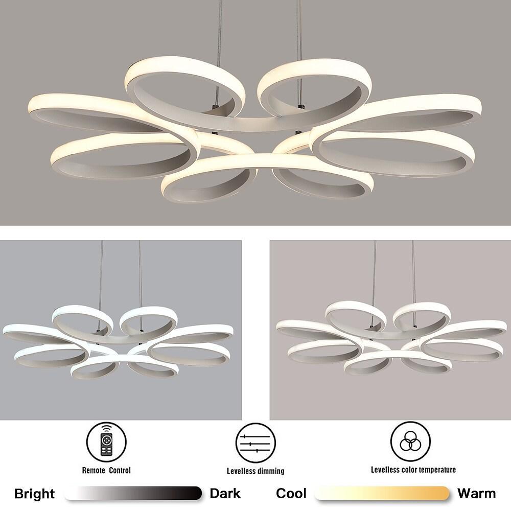 Curves Flower Dimmable LED Modern Hanging Ceiling Light Pendant Lights