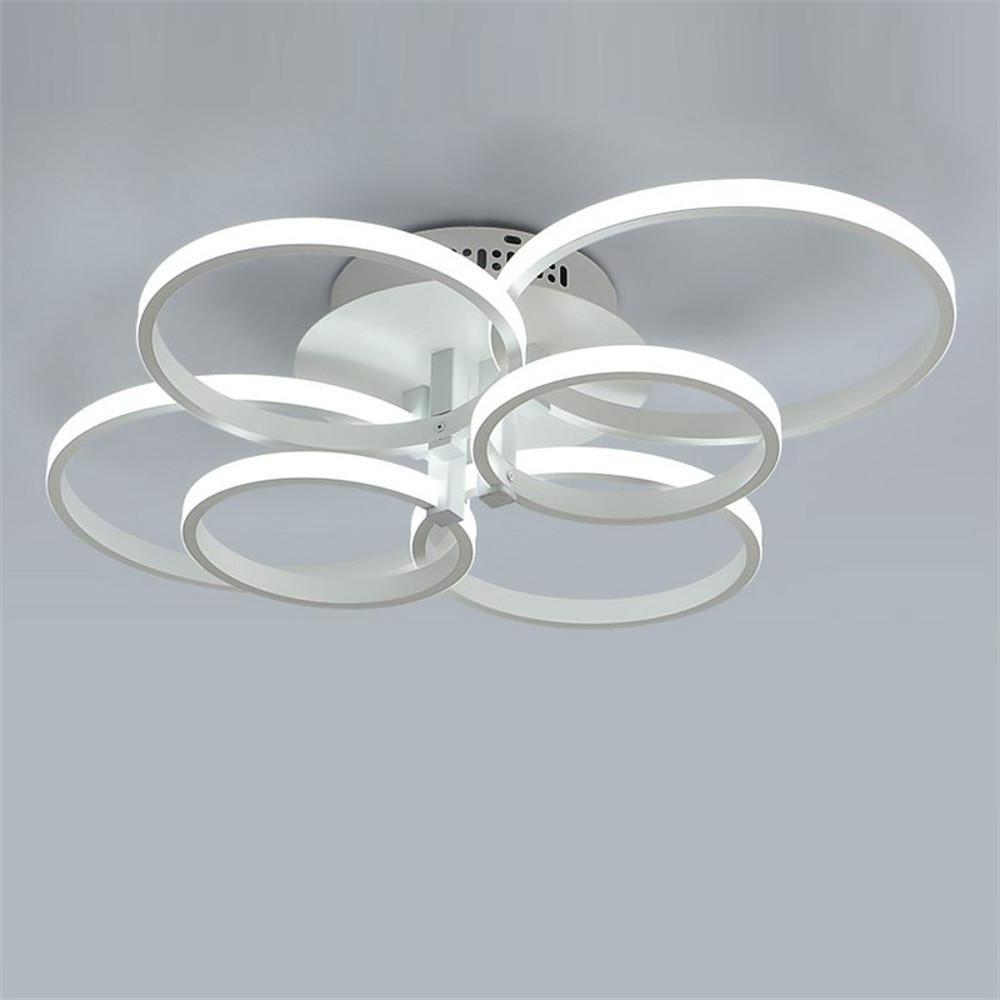 6 Differently Sized Metal Silica Gel Flush Mount Lights with 6 Large Integrated Lights