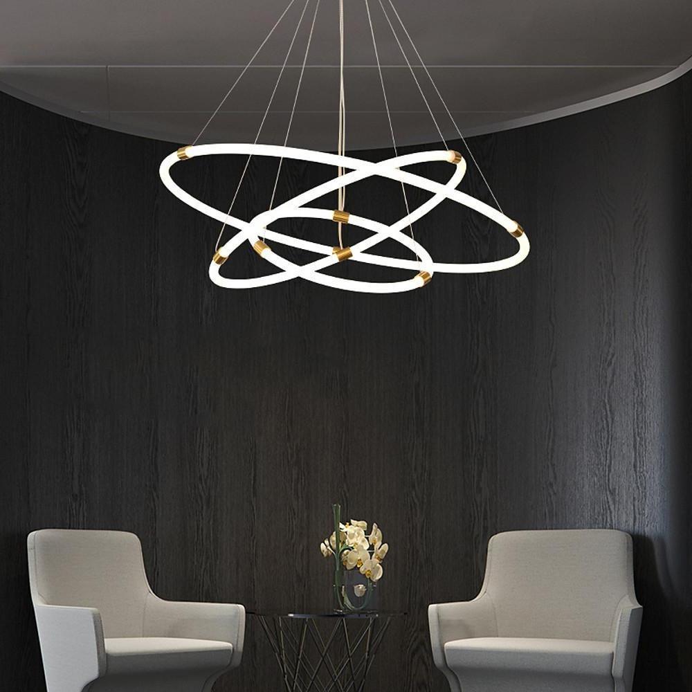 Surround Circle LED Chandelier: 2/3-Light, 4000K, Acrylic