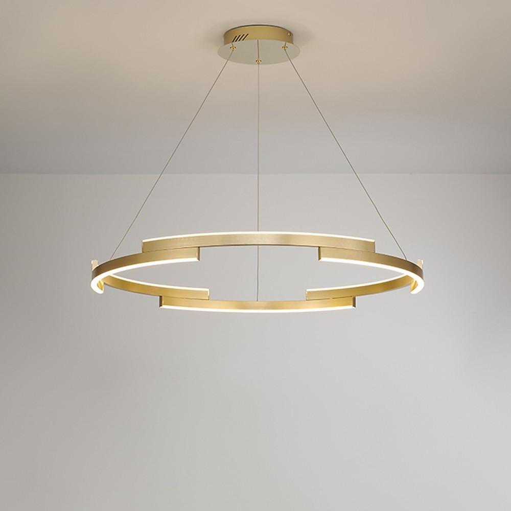 Interlocking Round Gold Chandelier for Living Room