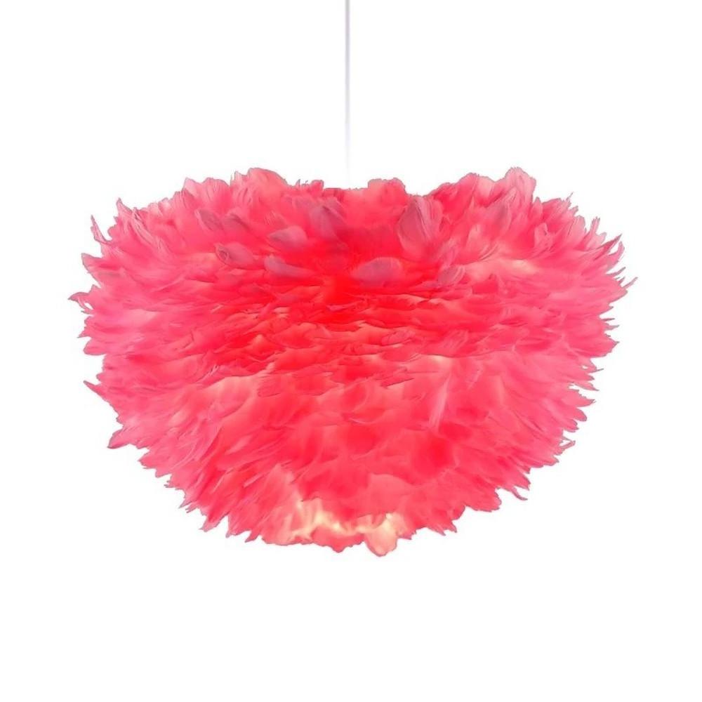 Novelty Modern Feather Design Pink Chandelier Metal Ceiling Light