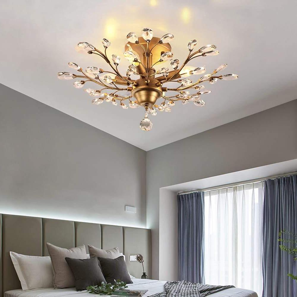 Unique Contemporary Chandeliers Crystal Flower Chandelier for Living Room