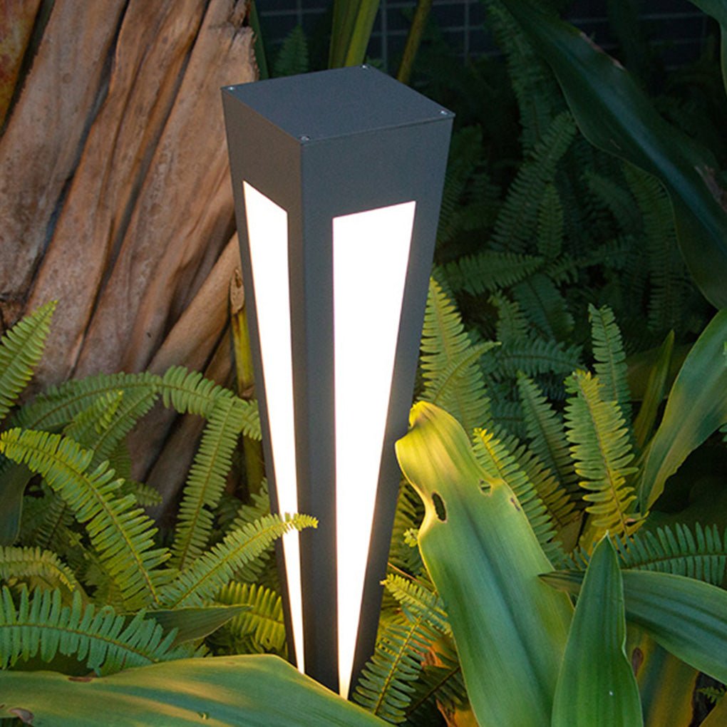 Square Conical LED Waterproof RGB Solar Lights Outdoor Pathway Lights