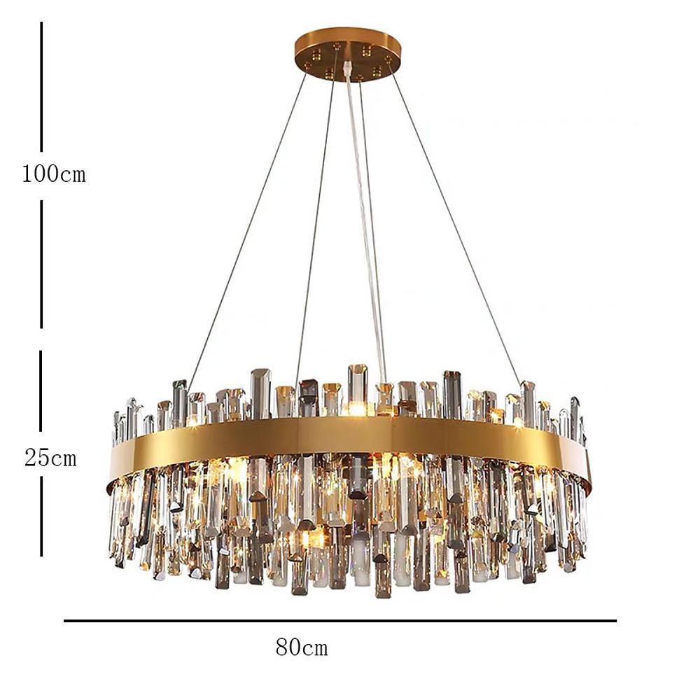 8 Light Modern Crystal Chandelier Industrial Brass Chandelier