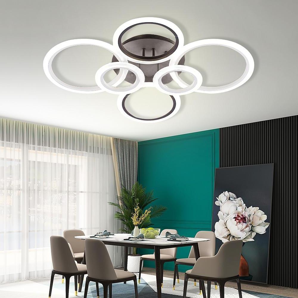 Circles Aluminum Acrylic Cluster Style Design Flush Mount Lighting LED Living Room Bedroom Ceiling Lights