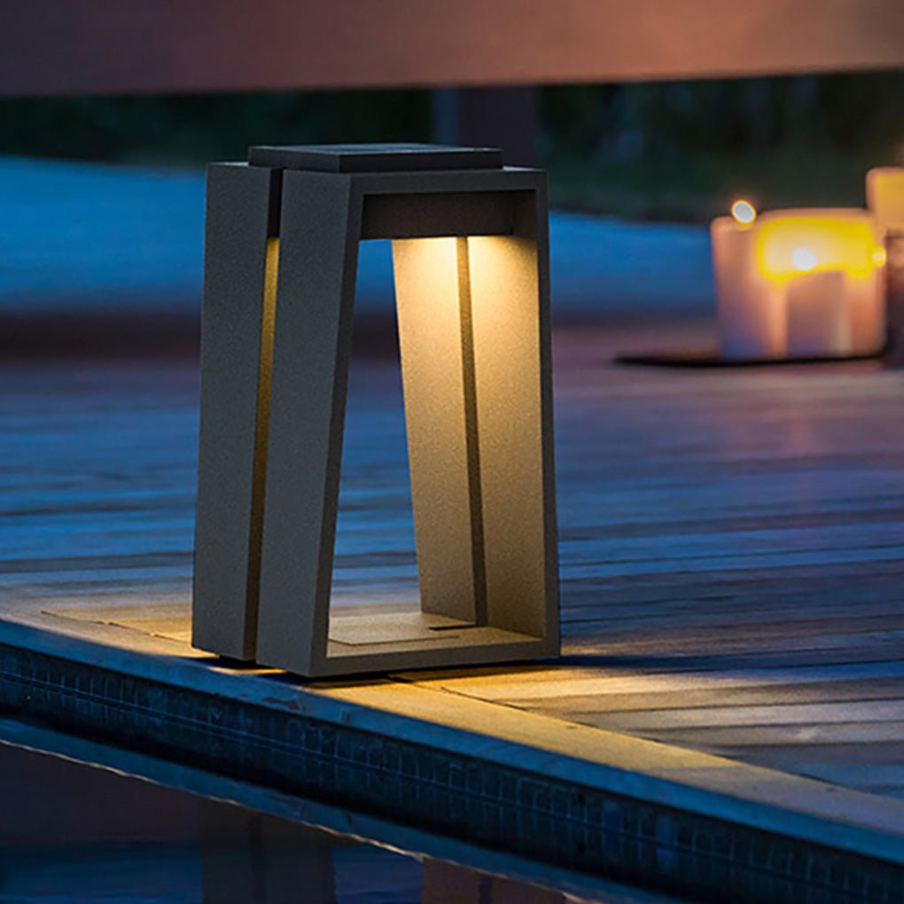 Square Stool LED Waterproof Minimalist Solar Lights Outdoor Lanterns